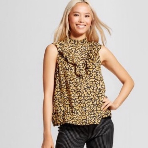 Who What Wear Tops - Who What Wear Watercolor Cheetah Top